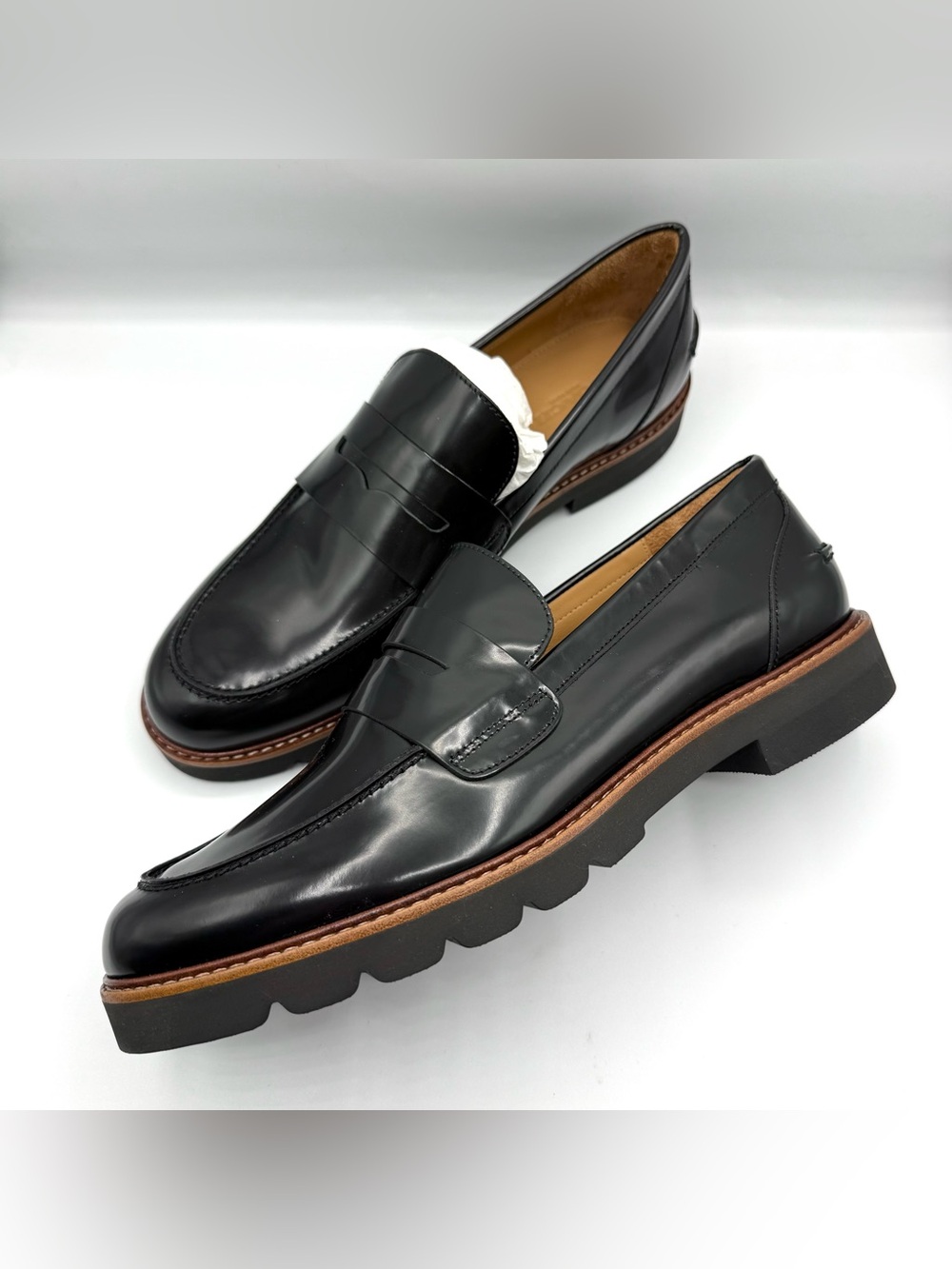 Coach UNIMOC Women’s Black Leather Penny Loafers G1996